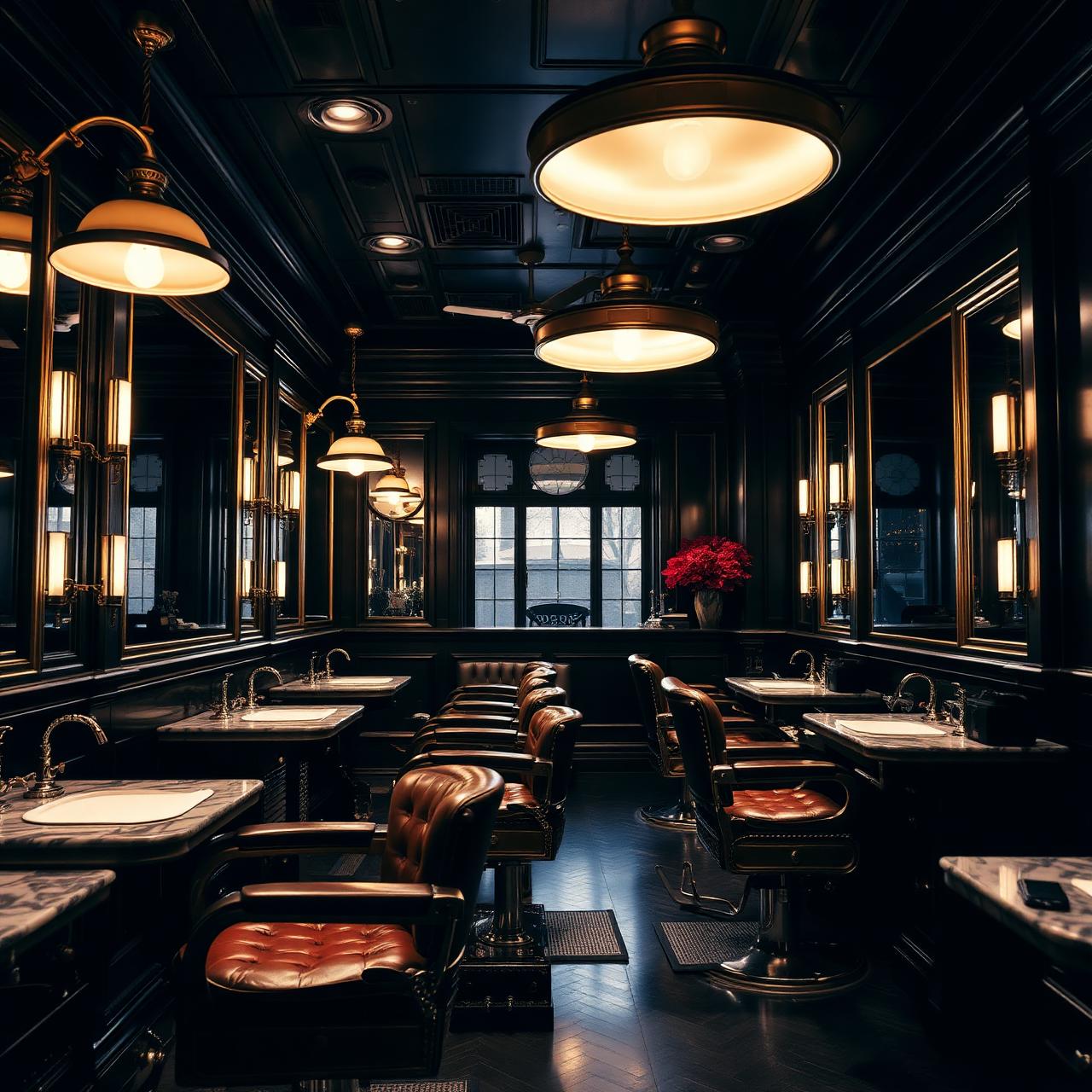 Interior of the Kingsman & Co. barbershop